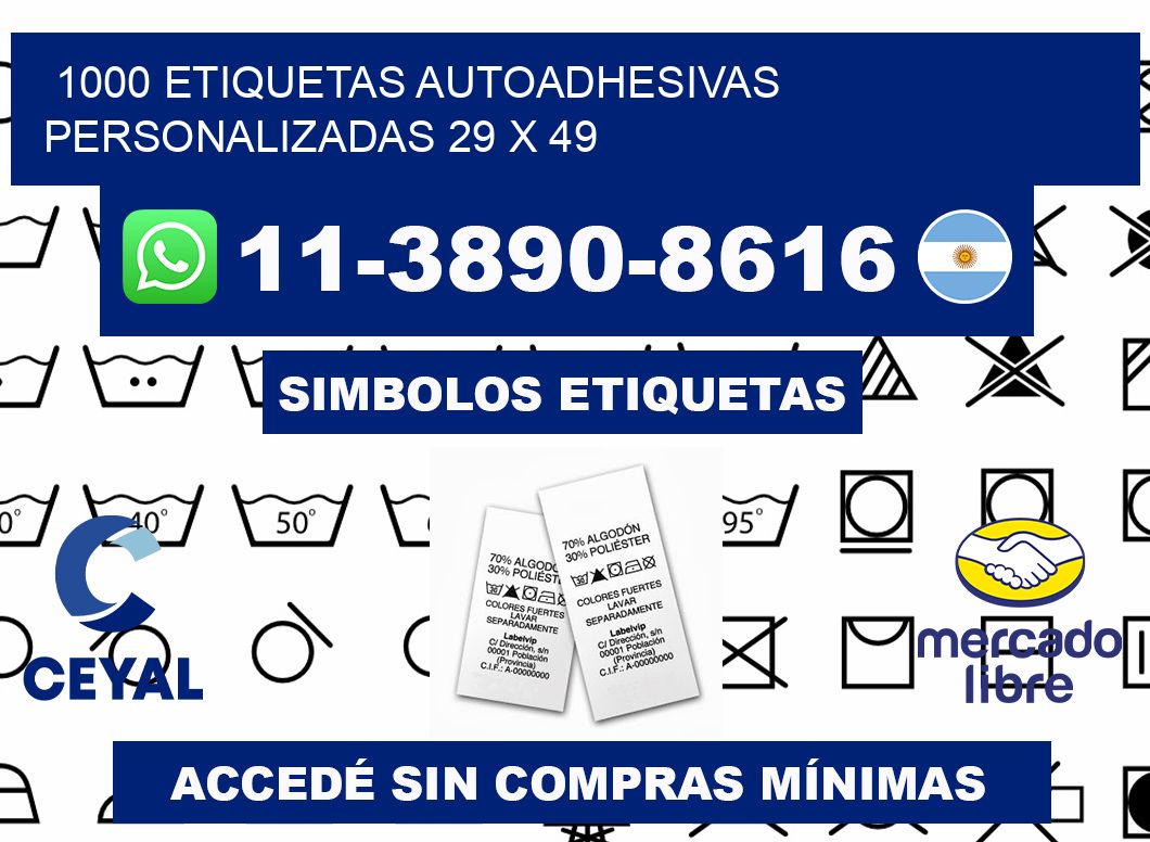 1000 Etiquetas autoadhesivas personalizadas 29 x 49