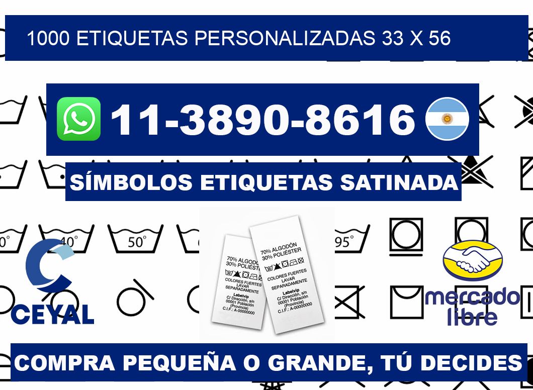 1000 etiquetas personalizadas 33 x 56
