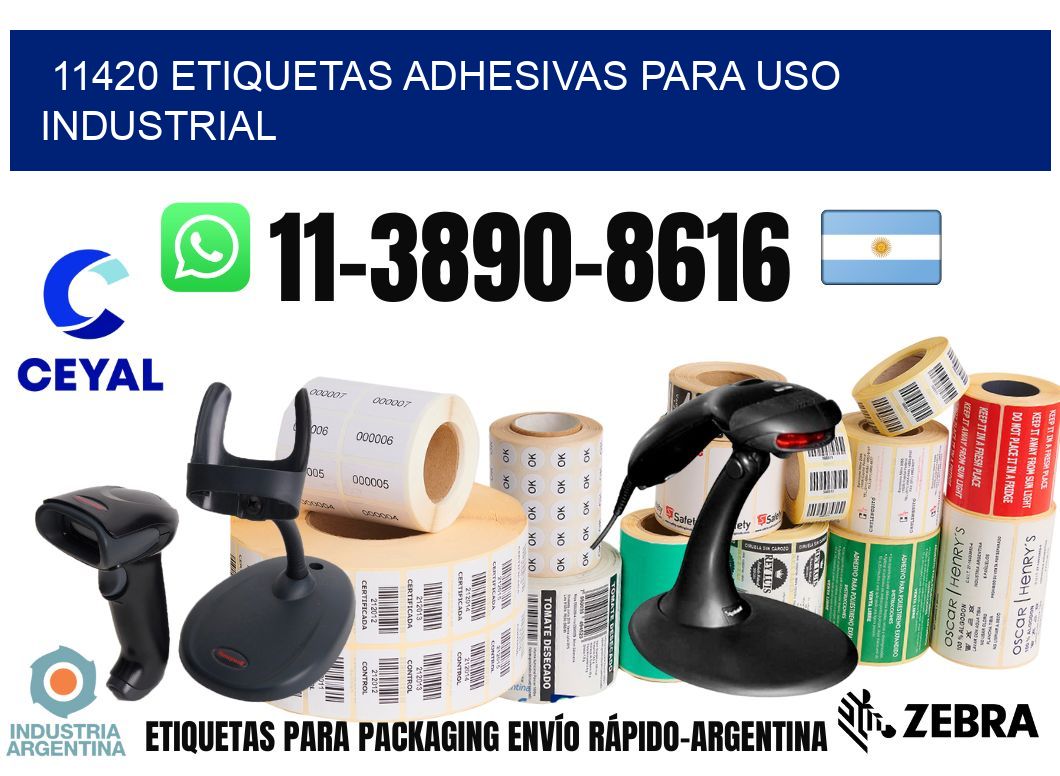 11420 Etiquetas adhesivas para uso industrial