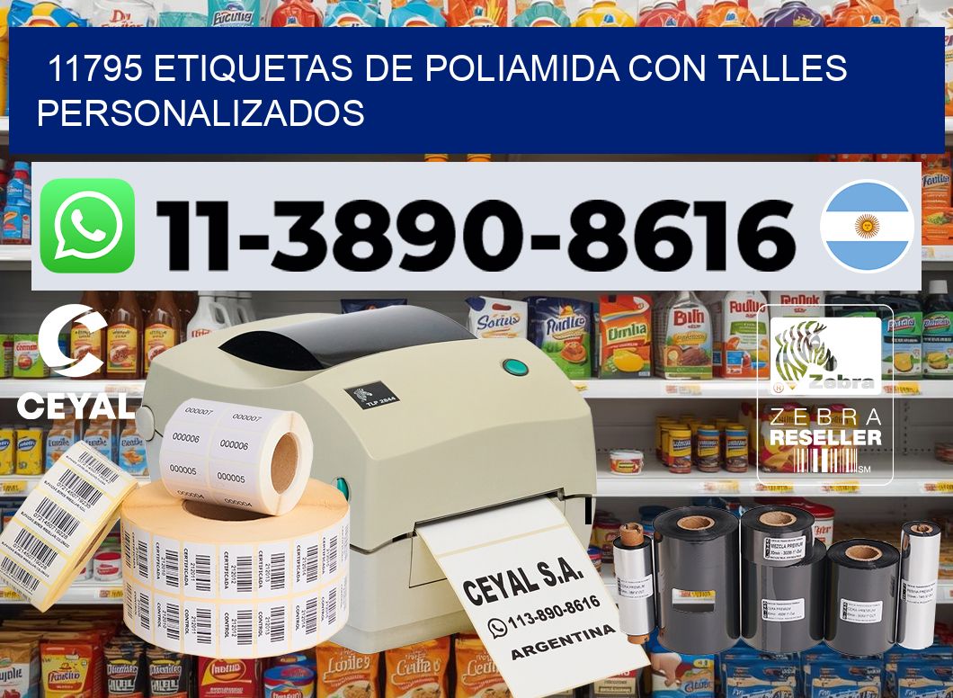 11795 Etiquetas de poliamida con talles personalizados
