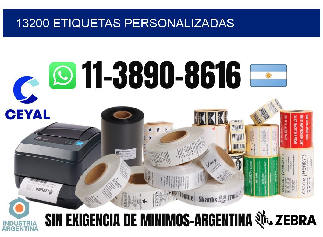 13200 etiquetas personalizadas