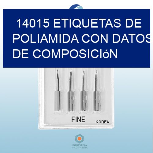 14015 Etiquetas de poliamida con datos de composición