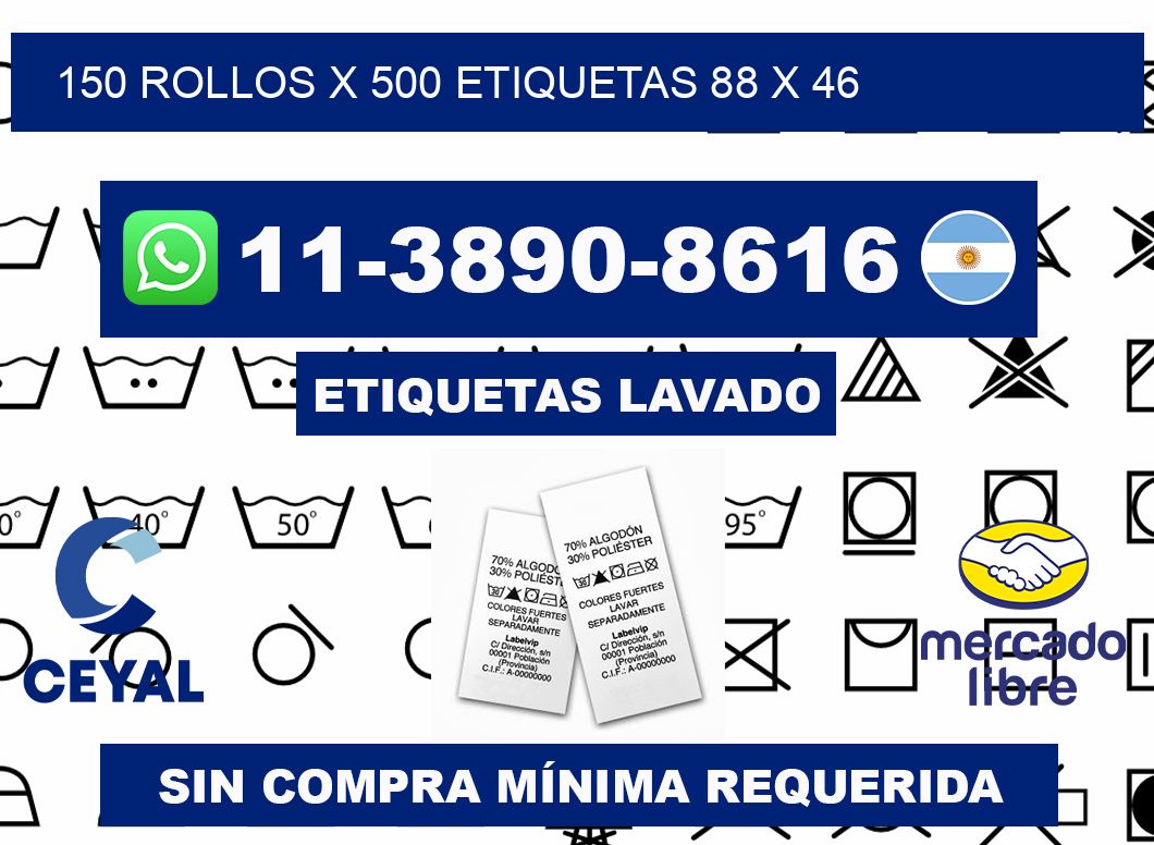 150 rollos x 500 etiquetas 88 x 46
