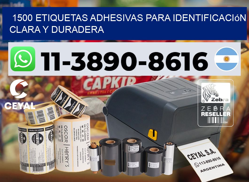 1500 Etiquetas adhesivas para identificación clara y duradera