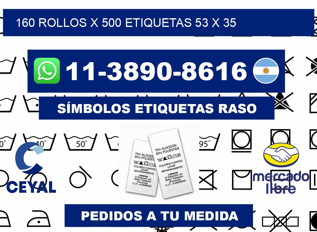160 rollos x 500 etiquetas 53 x 35
