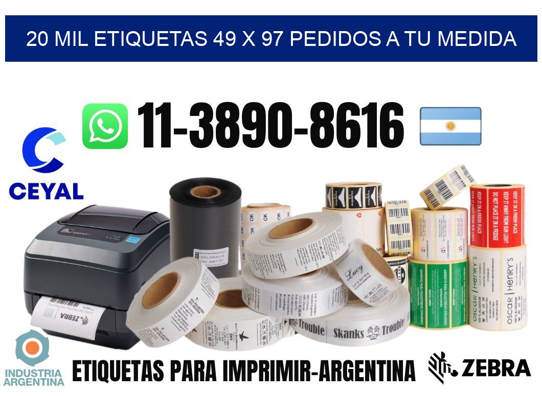 20 mil etiquetas 49 x 97 Pedidos a tu medida