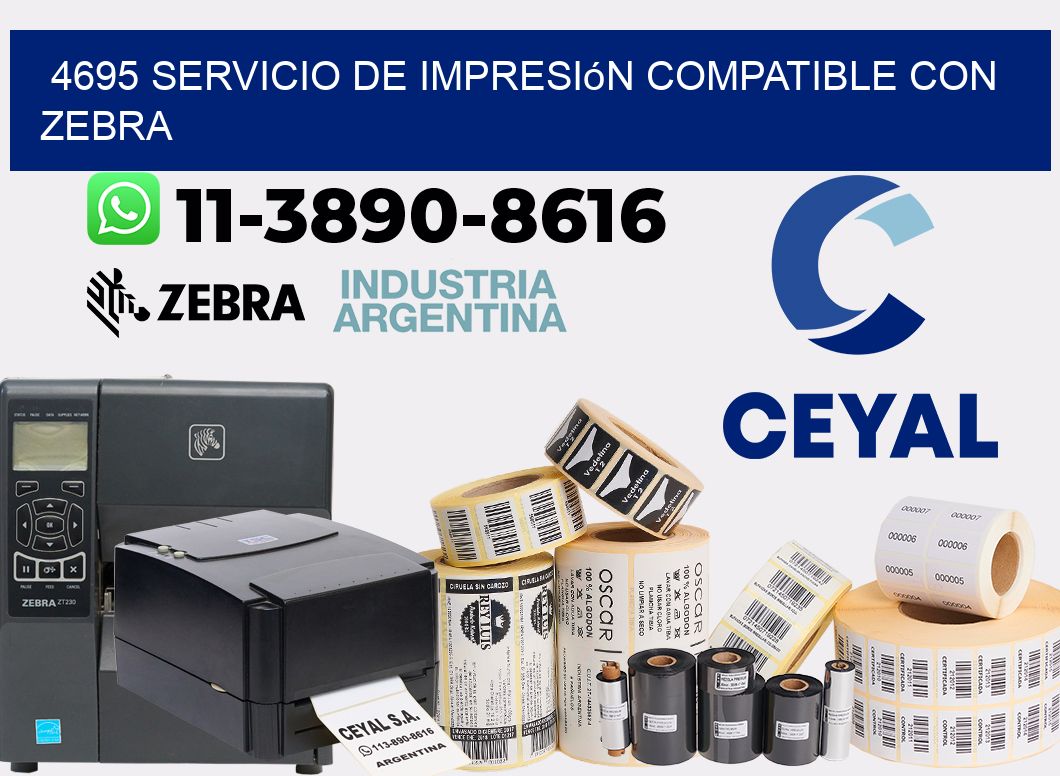 4695 Servicio de impresión compatible con Zebra