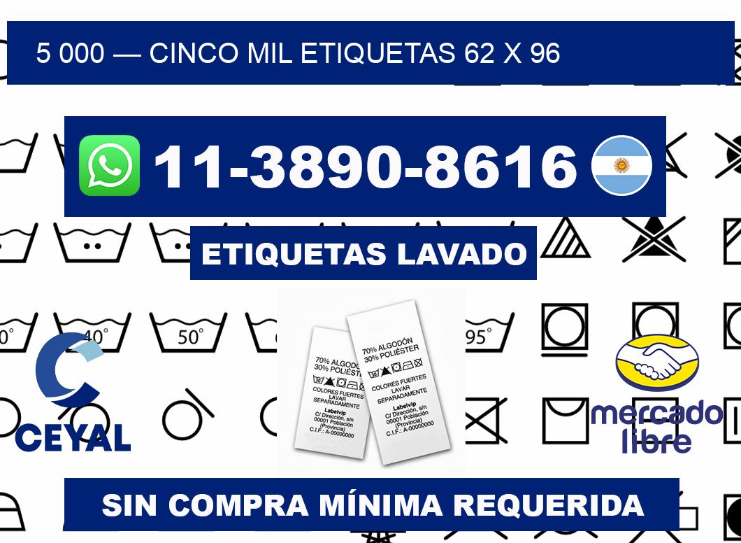 5 000 — cinco mil etiquetas 62 x 96