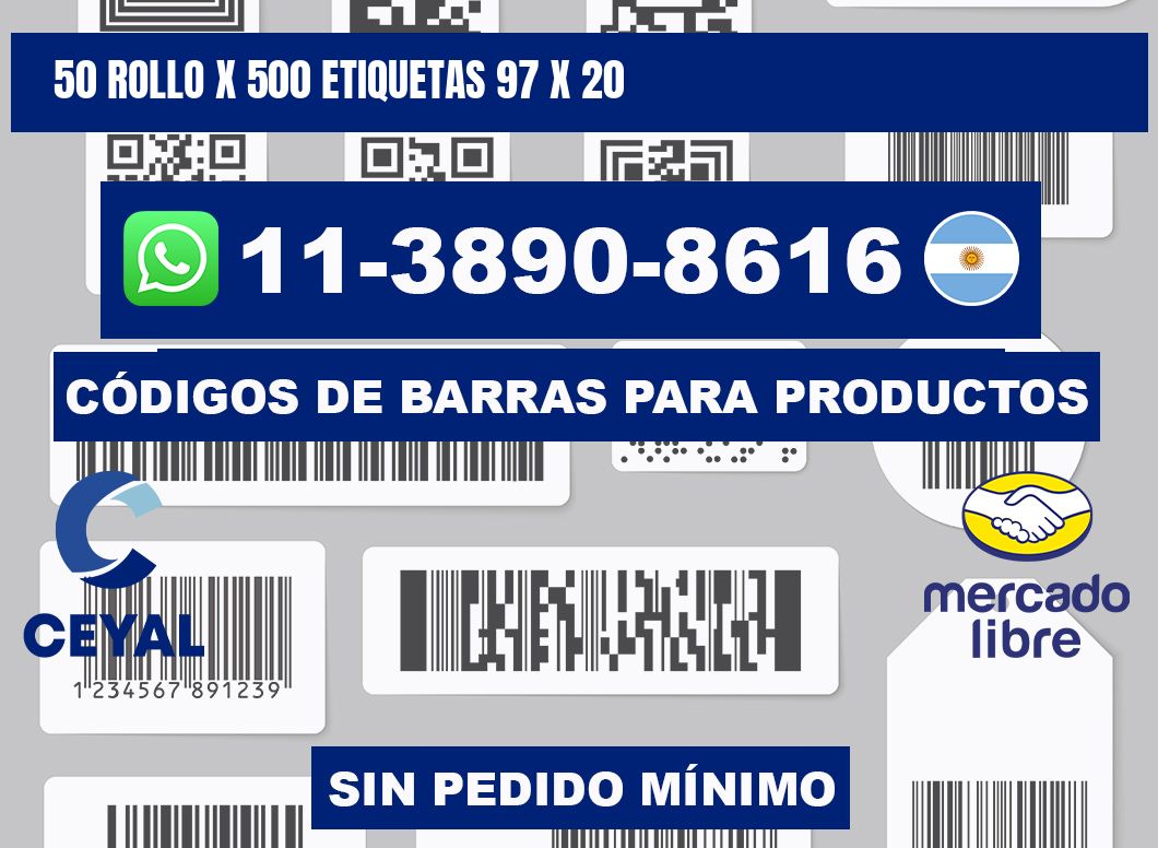 50 rollo x 500 etiquetas 97 x 20