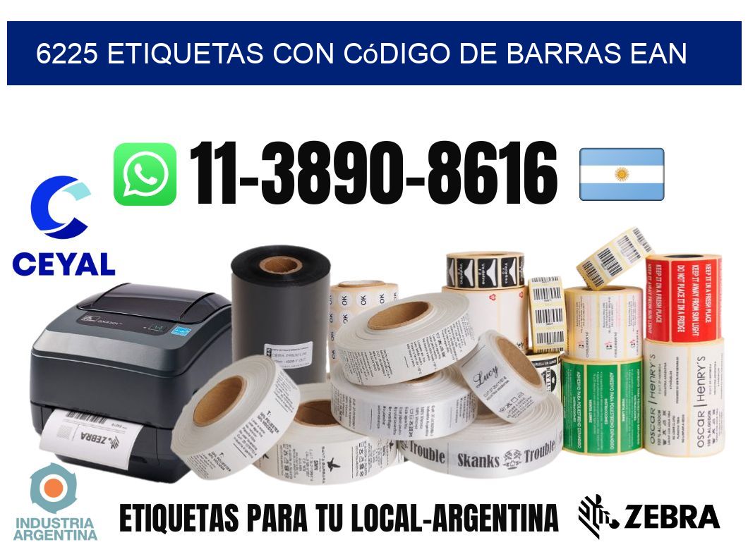6225 Etiquetas con código de barras EAN