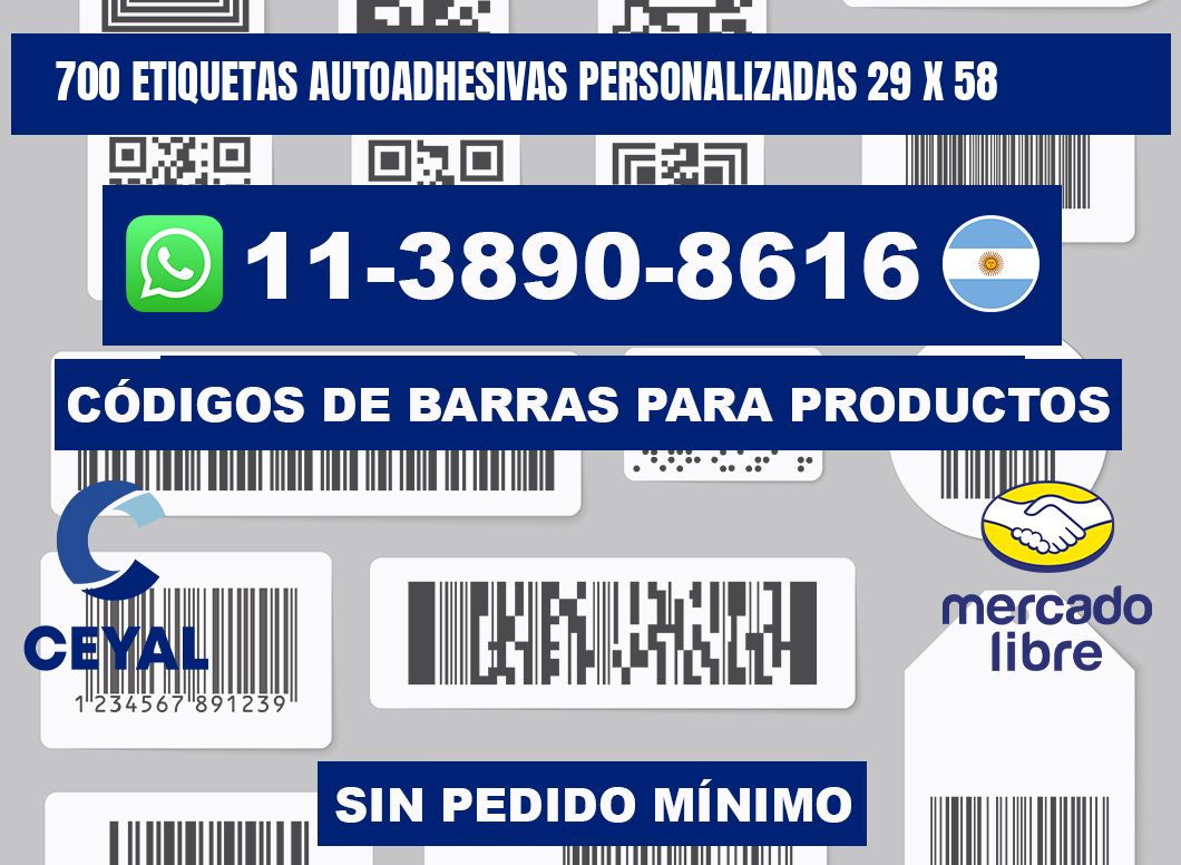 700 Etiquetas autoadhesivas personalizadas 29 x 58