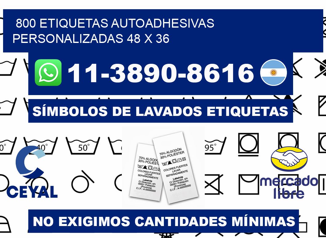 800 Etiquetas autoadhesivas personalizadas 48 x 36
