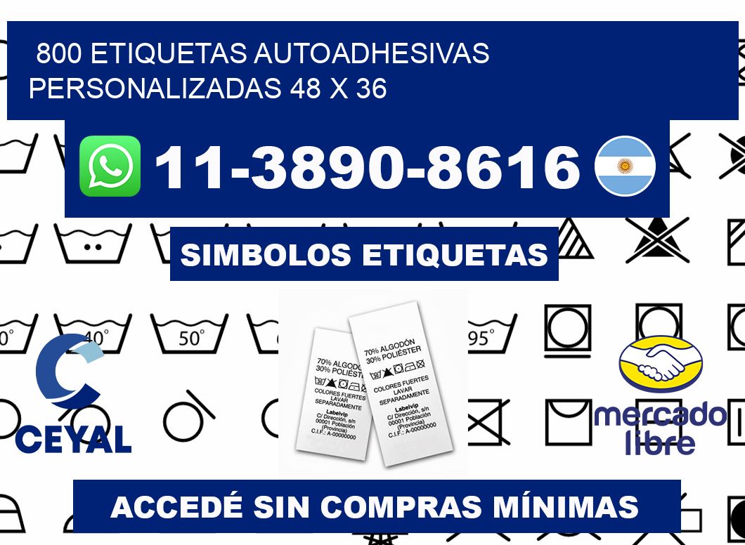 800 Etiquetas autoadhesivas personalizadas 48 x 36