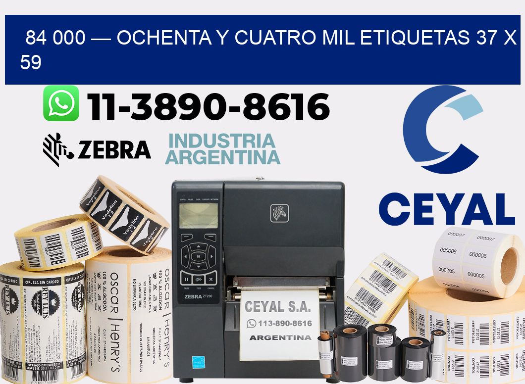 84 000 — ochenta y cuatro mil etiquetas 37 x 59