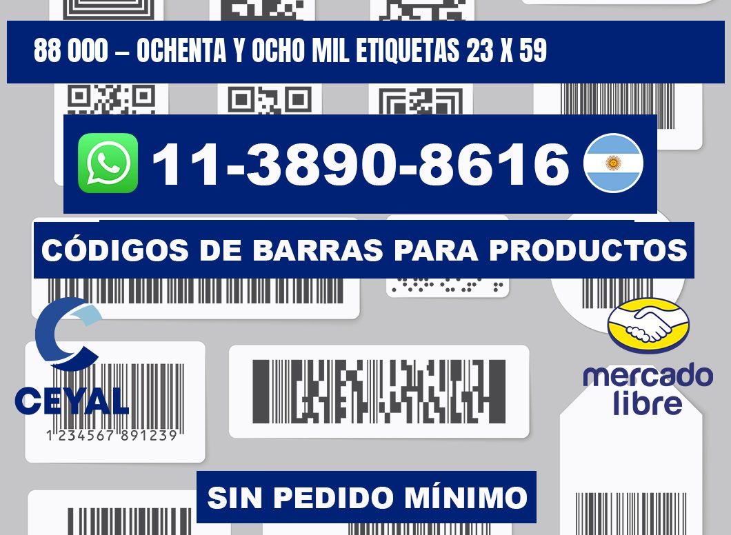 88 000 — ochenta y ocho mil etiquetas 23 x 59