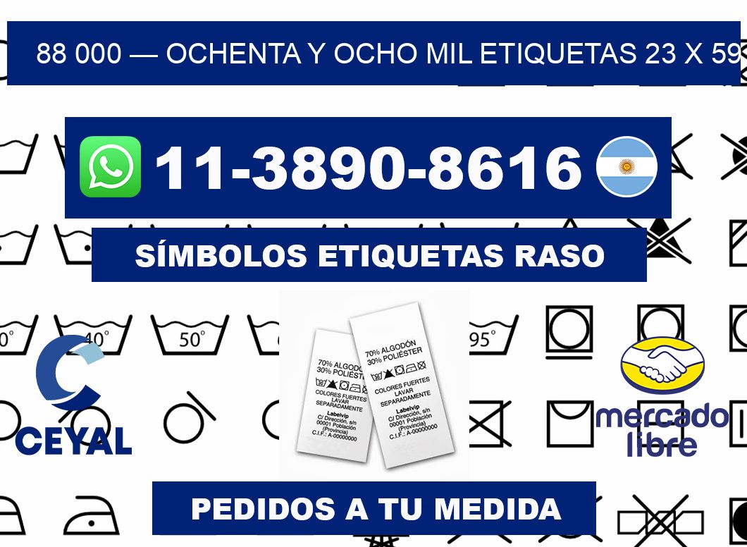 88 000 — ochenta y ocho mil etiquetas 23 x 59