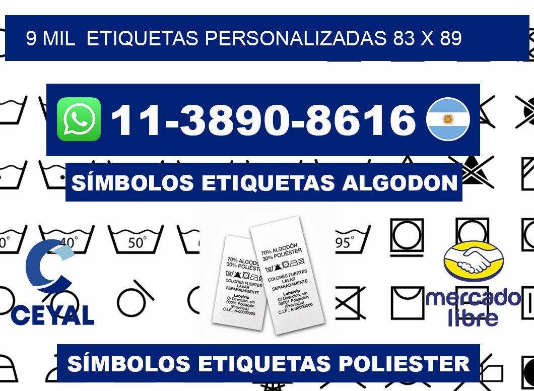 9 mil  etiquetas personalizadas 83 x 89
