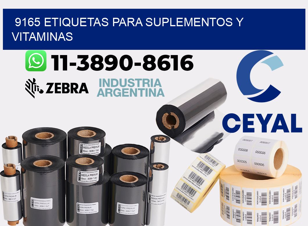 9165 Etiquetas para suplementos y vitaminas