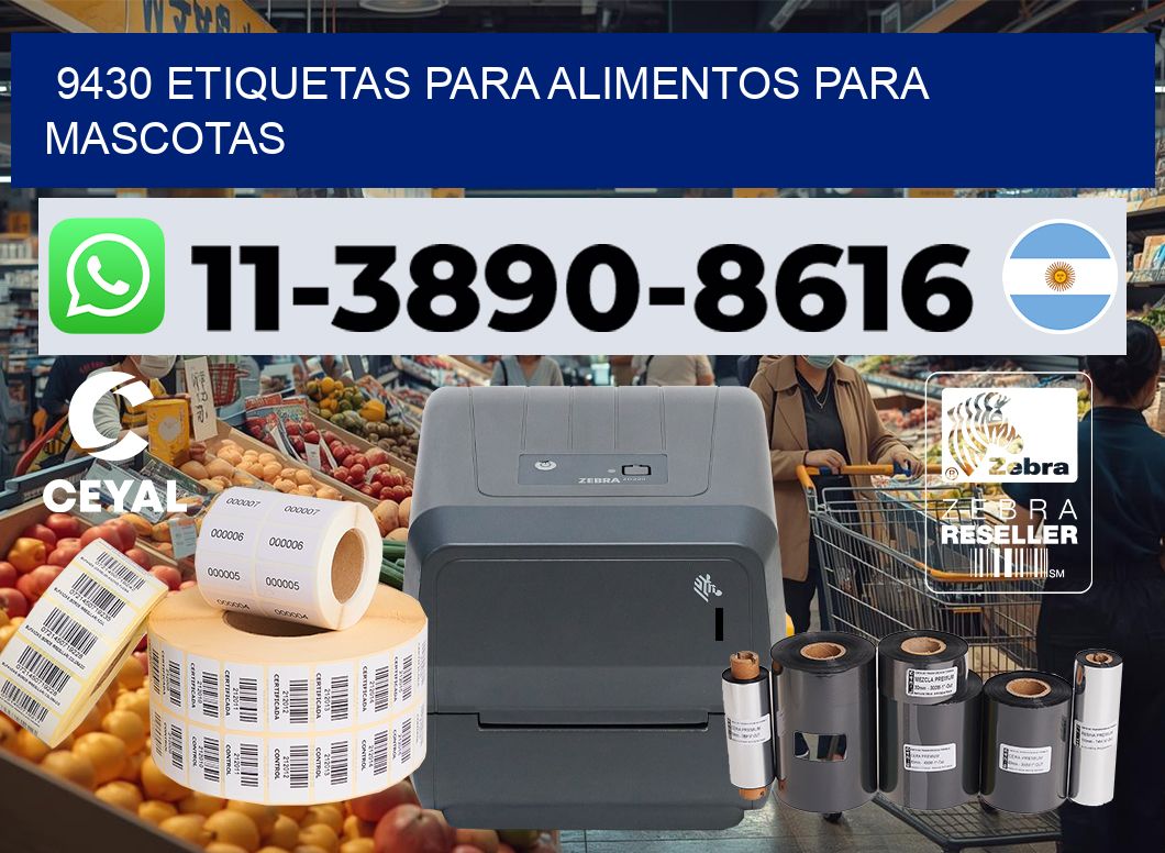 9430 Etiquetas para alimentos para mascotas