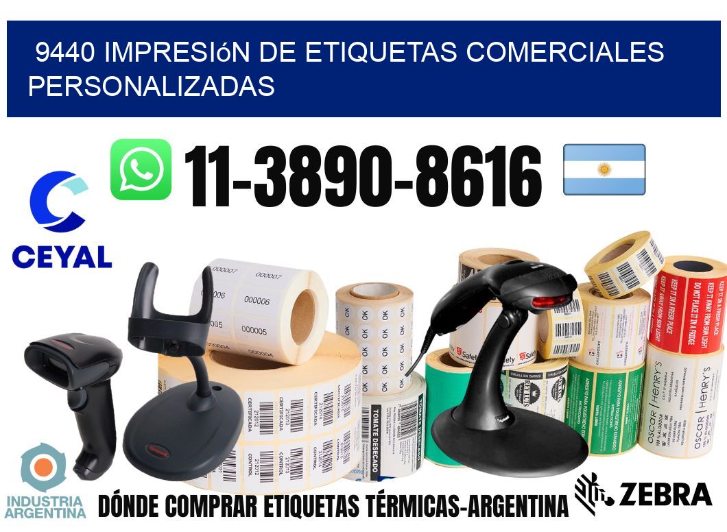 9440 Impresión de etiquetas comerciales personalizadas
