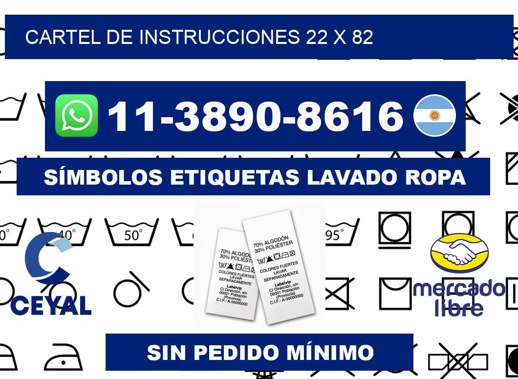 Cartel de instrucciones 22 x 82