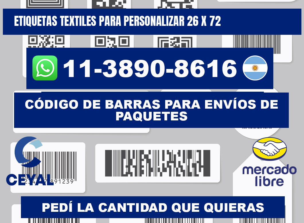 ETIQUETAS TEXTILES PARA PERSONALIZAR 26 x 72