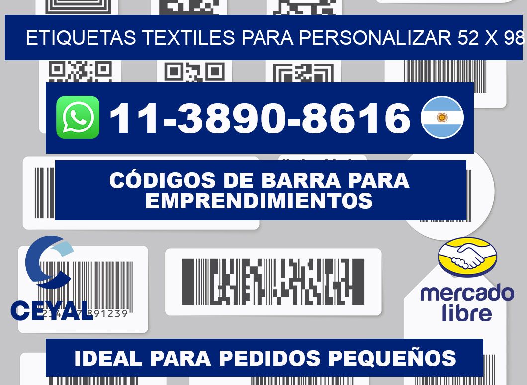 ETIQUETAS TEXTILES PARA PERSONALIZAR 52 x 98