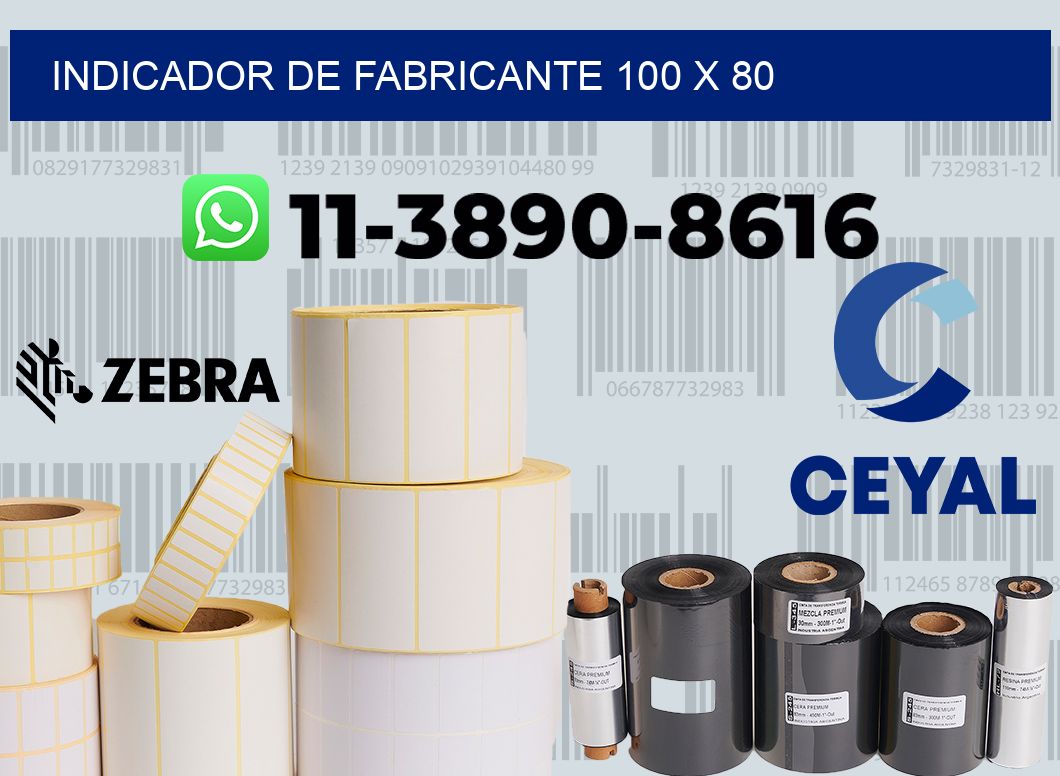 Indicador de fabricante 100 x 80