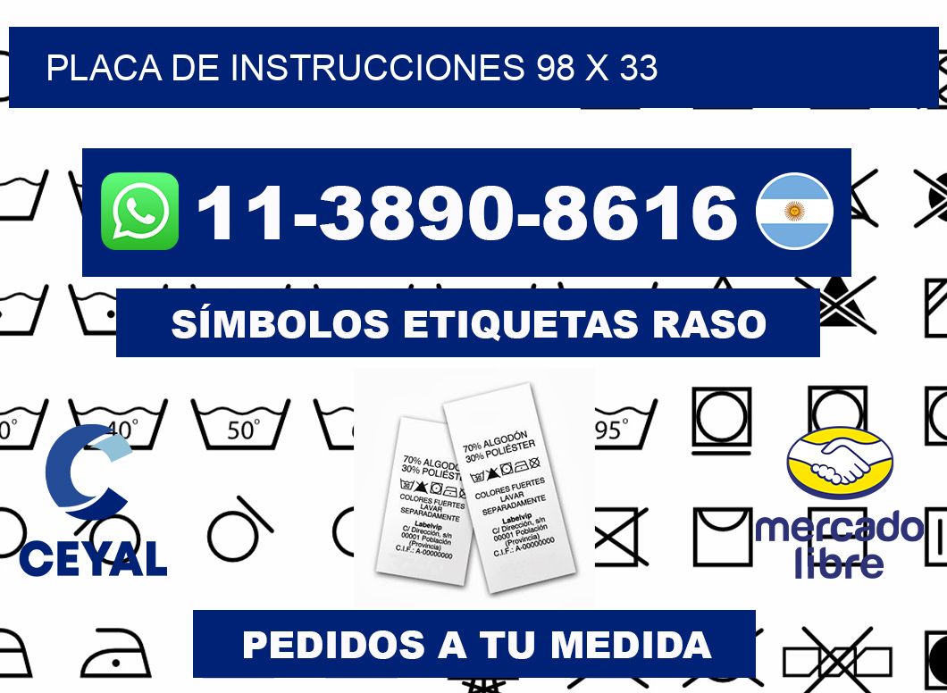 Placa de instrucciones 98 x 33