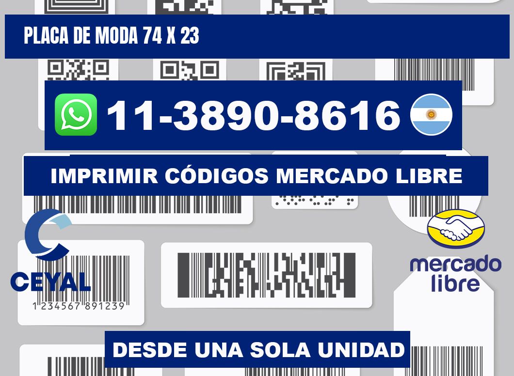 Placa de moda 74 x 23