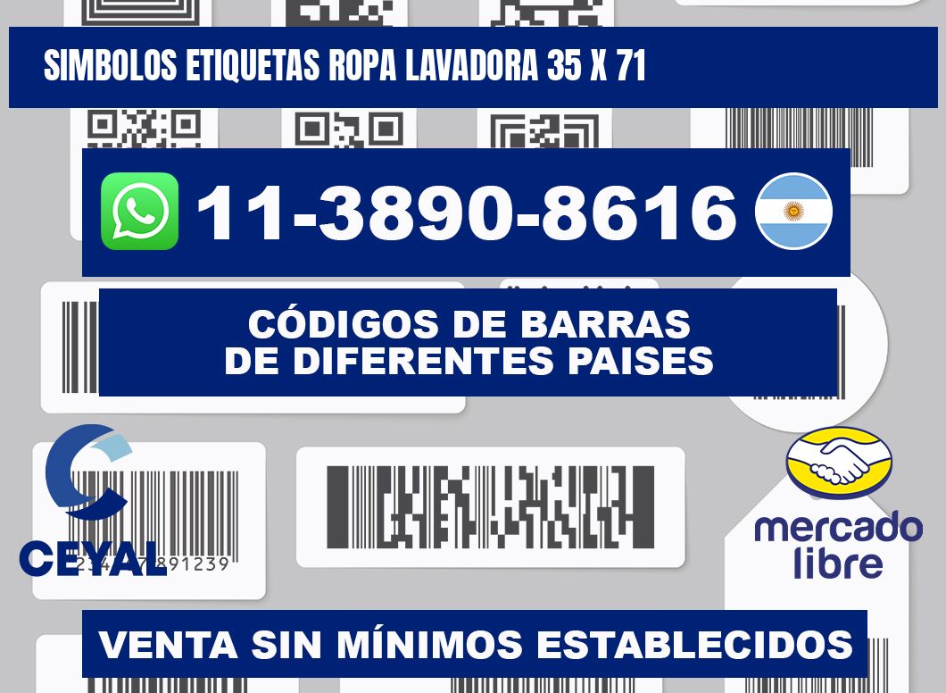 SIMBOLOS ETIQUETAS ROPA LAVADORA 35 x 71