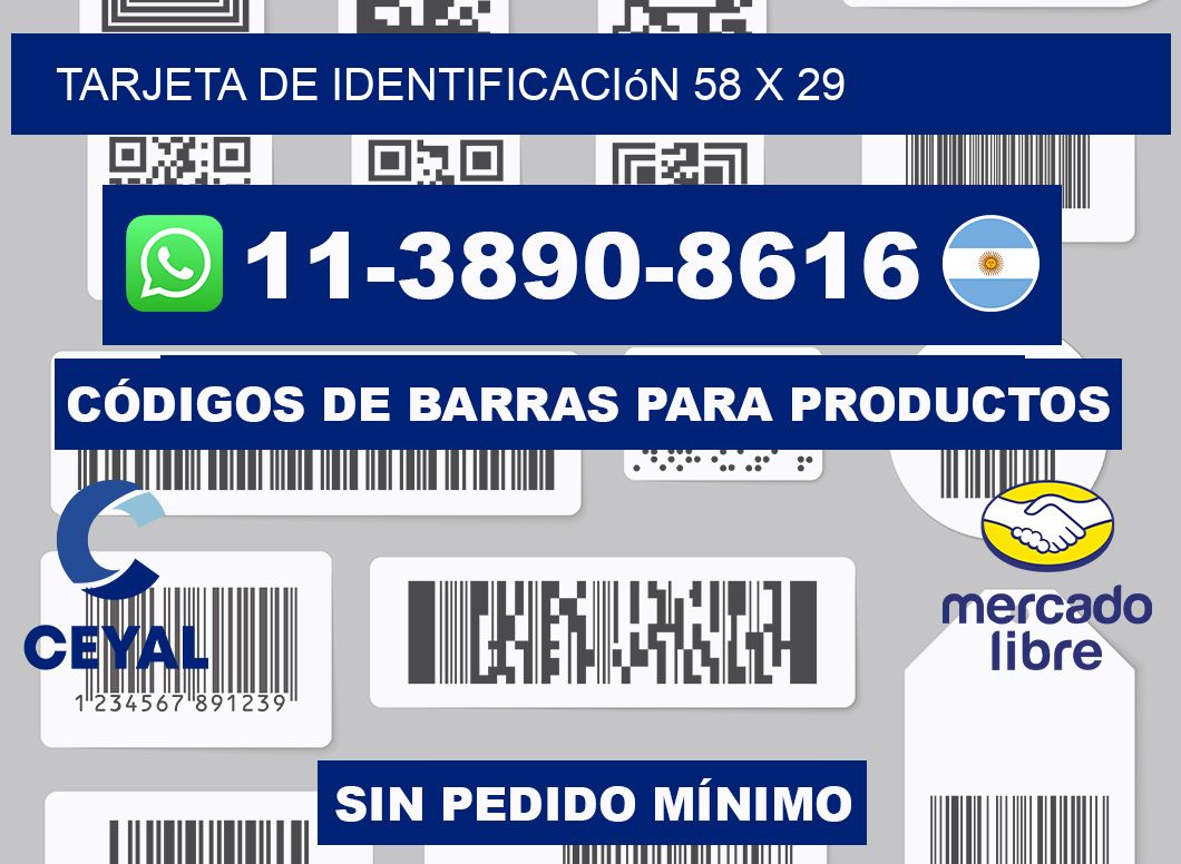 Tarjeta de identificación 58 x 29