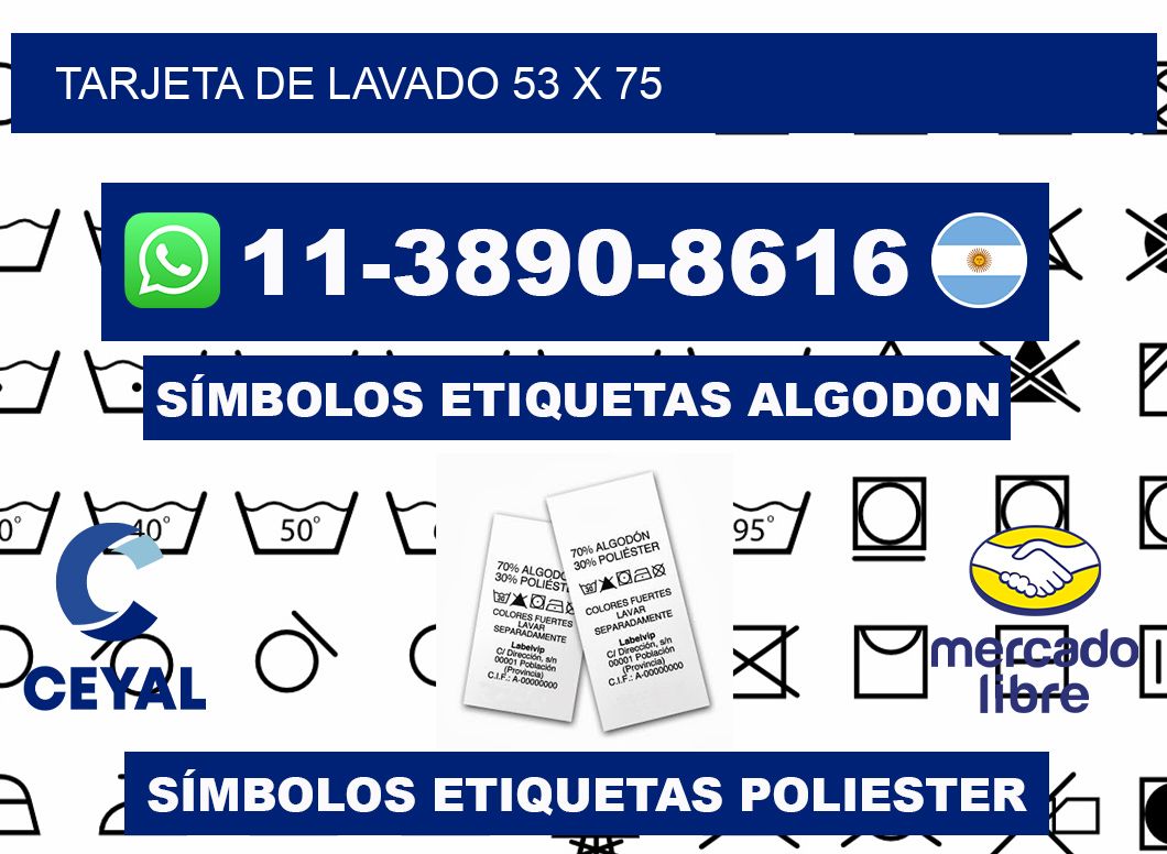 Tarjeta de lavado 53 x 75