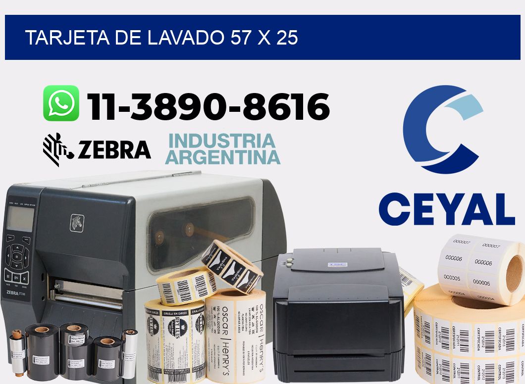 Tarjeta de lavado 57 x 25