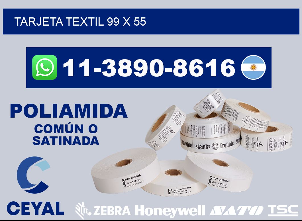 Tarjeta textil 99 x 55