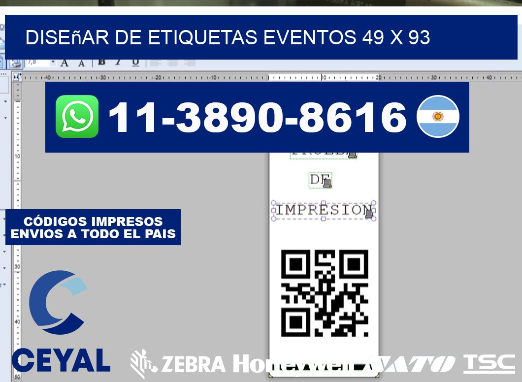 diseñar de etiquetas eventos 49 x 93