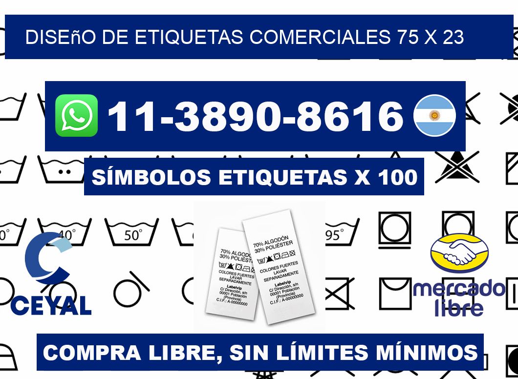 diseño de etiquetas comerciales 75 x 23