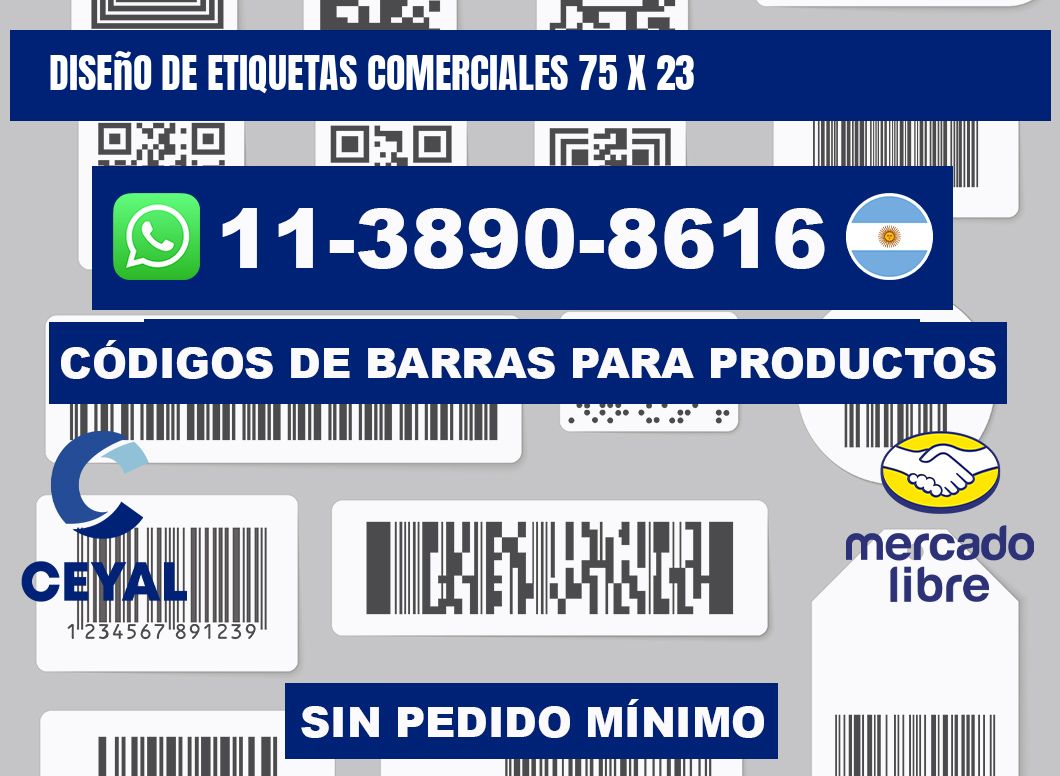 diseño de etiquetas comerciales 75 x 23