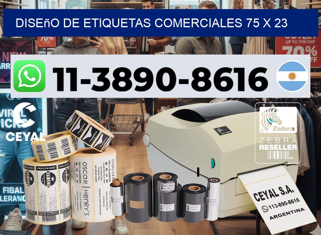 diseño de etiquetas comerciales 75 x 23