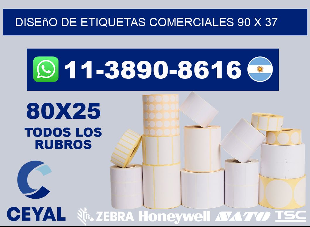 diseño de etiquetas comerciales 90 x 37