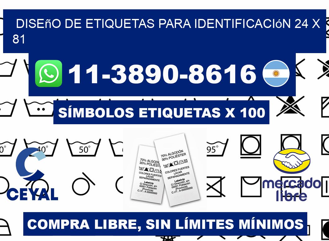 diseño de etiquetas para identificación 24 x 81