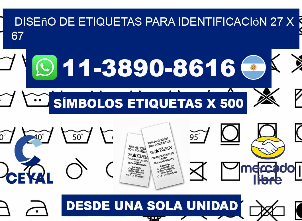 diseño de etiquetas para identificación 27 x 67