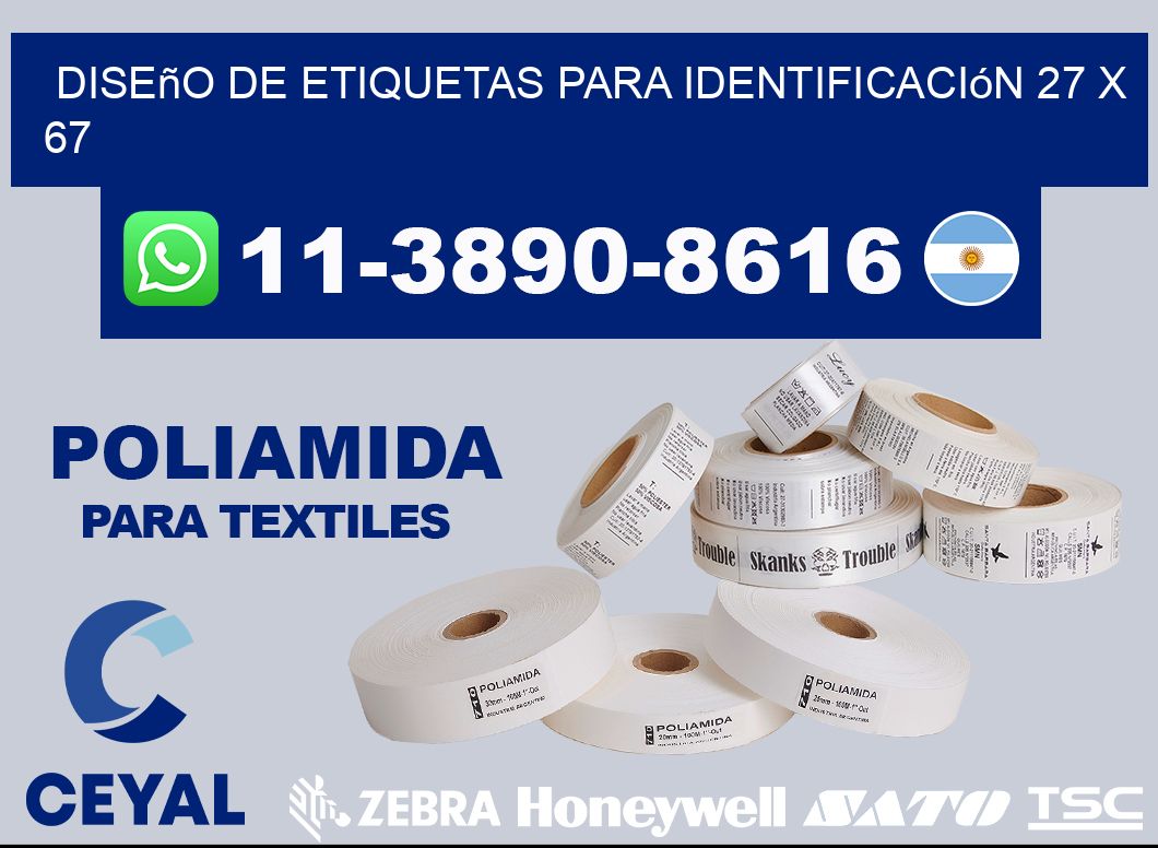 diseño de etiquetas para identificación 27 x 67
