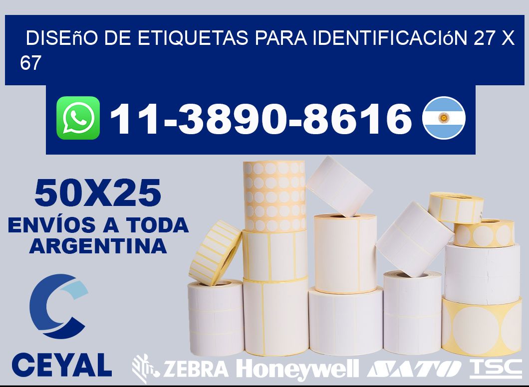 diseño de etiquetas para identificación 27 x 67