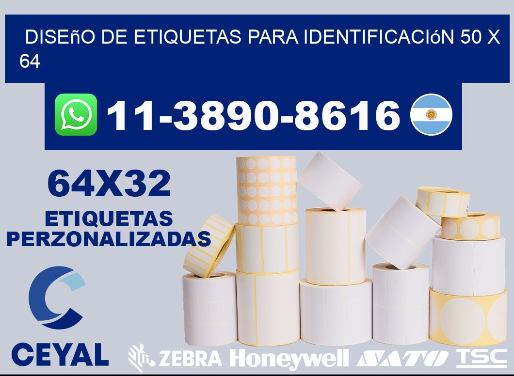 diseño de etiquetas para identificación 50 x 64