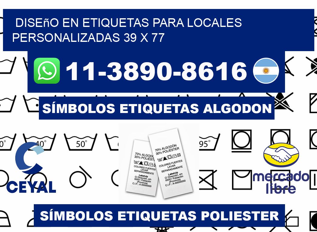 diseño en etiquetas para locales personalizadas 39 x 77
