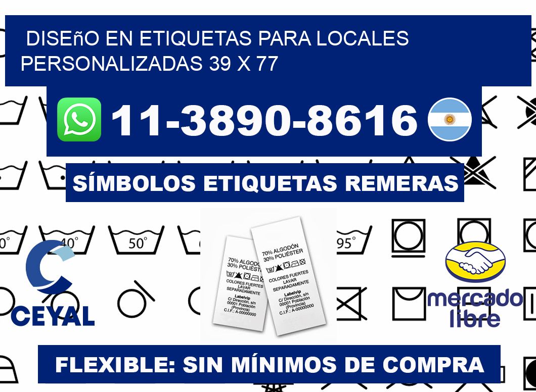 diseño en etiquetas para locales personalizadas 39 x 77