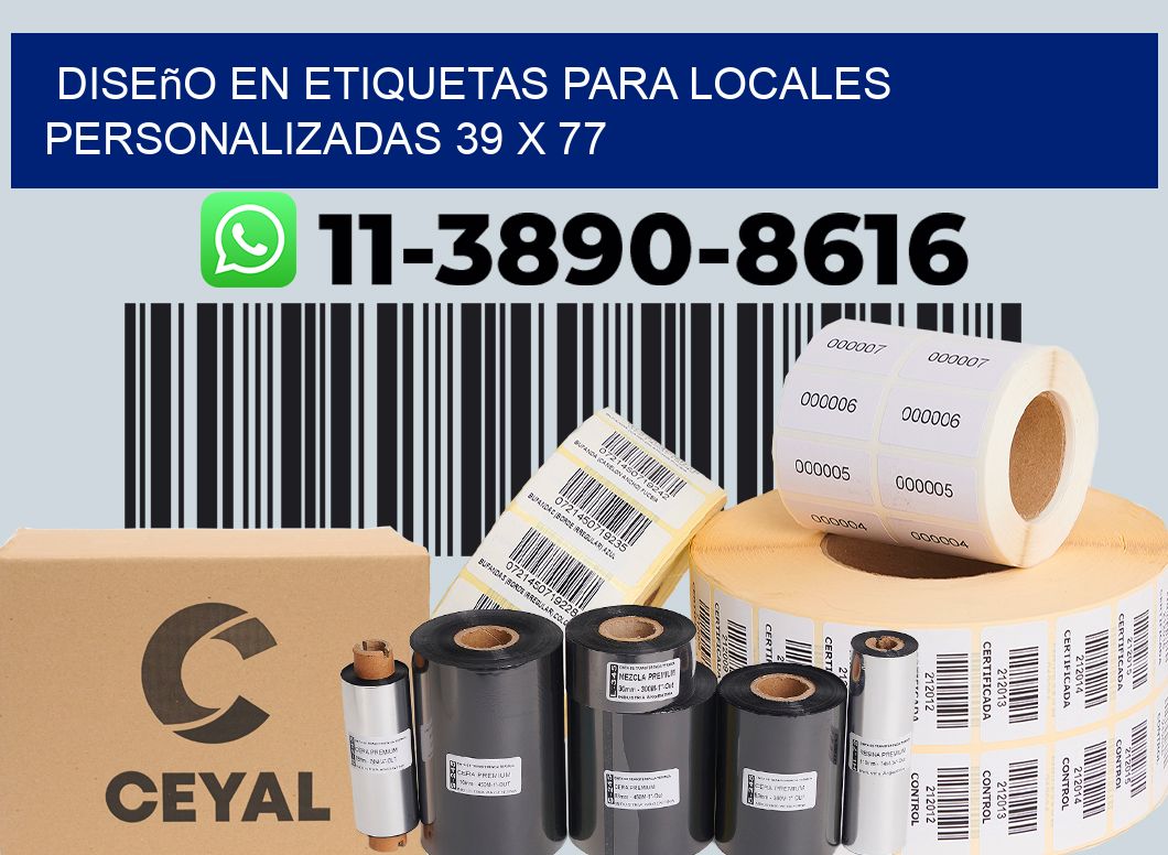 diseño en etiquetas para locales personalizadas 39 x 77
