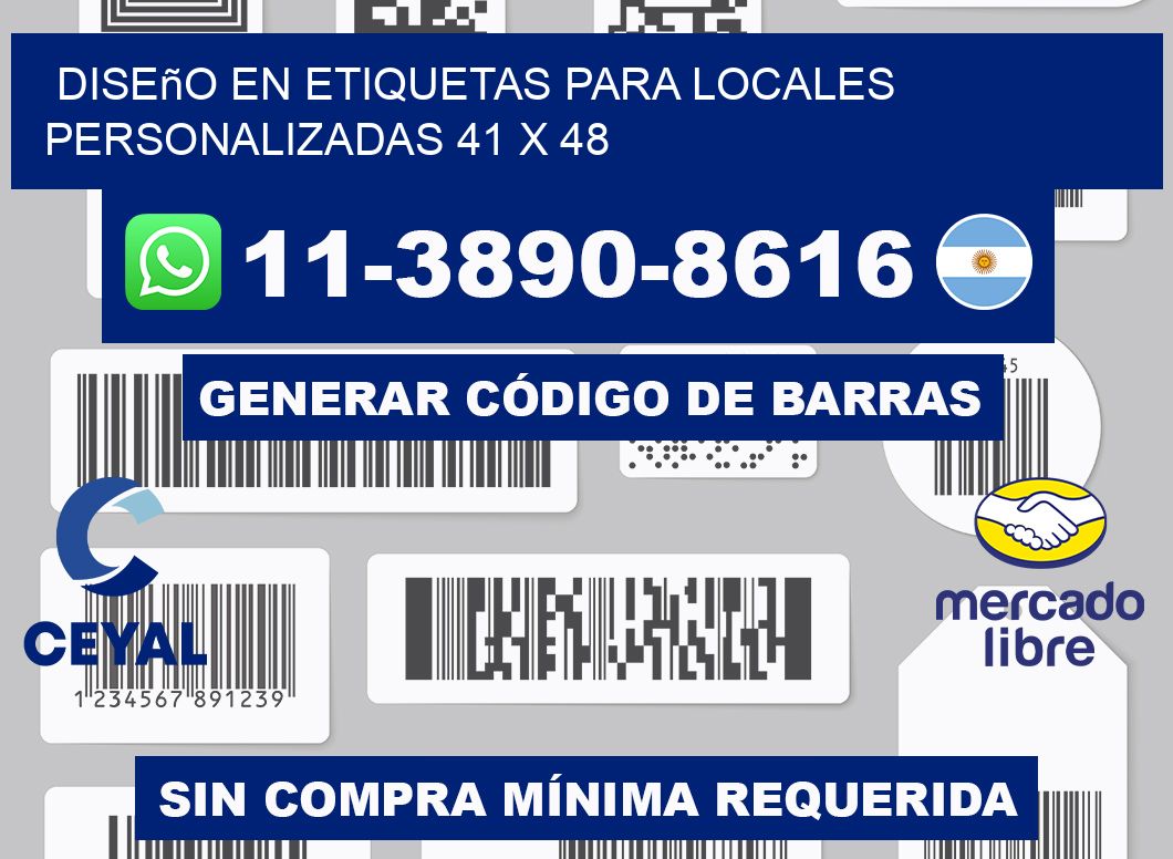 diseño en etiquetas para locales personalizadas 41 x 48