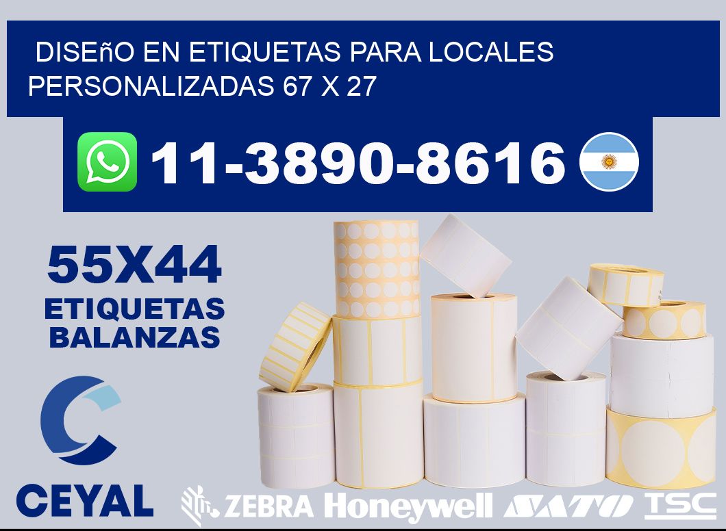 diseño en etiquetas para locales personalizadas 67 x 27
